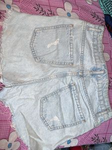 Ripped Denim Shorts