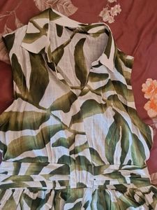 Leaf Print Shirt Dress