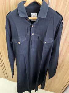 Men&#39;s Black Denim Kurta- Size M
