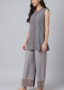 AURELIA Gray Kurta Palazzo Set (S)