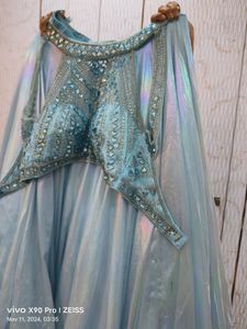 Elegant Blue Embellished Lehenga Choli