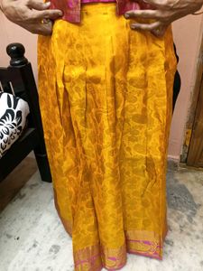 1-TimeUsed Elegant YellowLehenga With PinkBlouse