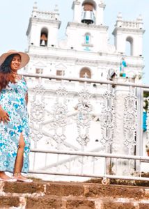 Floral Blue Flowy Beach Dress