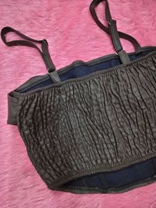 Black Corset Style Crop Top