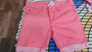 Pink Denim Shorts