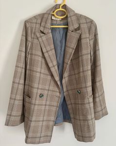 Korean Plaid Blazer