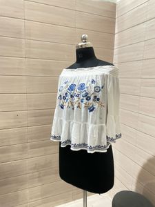 Xhilaration Embroidered Off-Shoulder Top