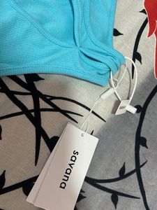 Cute Blue Cutout Tank Top