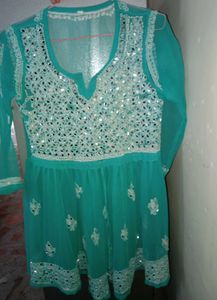 Mirror Work chikankari kurta
