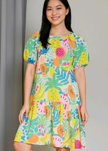 Oversized Fun & Fruity Print Dress