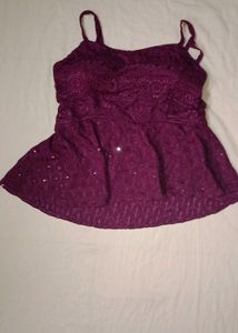 Purple Colour Party Wear Top . Grab Fast Limited S