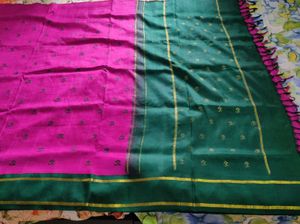 Pink &amp; Green Saree