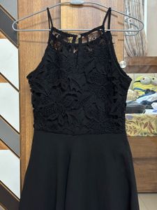 Elegant Black Skater Dress