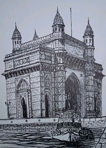 Gateway of India – Handmade Marker Sketch