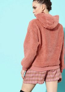 Cozy Coral Teddy Hoodie