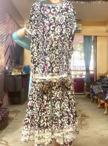 Soft Cotton Peplum Top &amp; Wide Legged Garara Pant