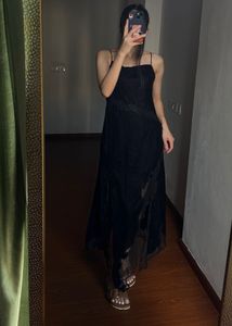 🖤Y2K Black Velvet &amp; Lace Maxi Dress 🖤