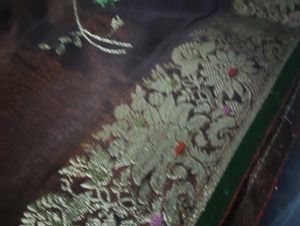 Elegant Brown Embroidered Saree. Never Used
