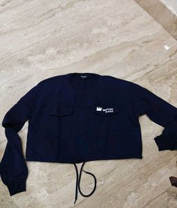 Navy Blue Crop Top