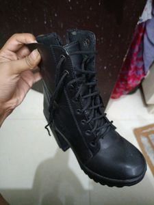 Women Long Boots + Black Stockings