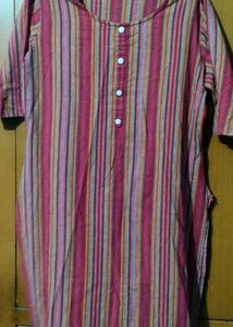 Striped Button-Up Tunic Kurta