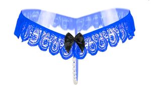 Lace Thong with Pearl Detail