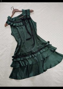 Emerald Green Ruffle Dress