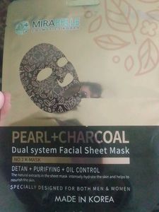 Mirabelle Pearl Charcoal Facial Sheet Mask
