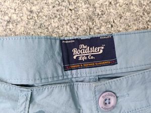 Roadster Light Blue Cargo Style Pants, 34 Size