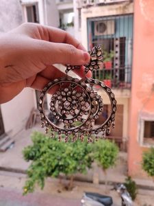 White Kundan Chand Baliyan
