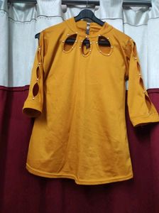 Beautiful Yellow Cutwork Top