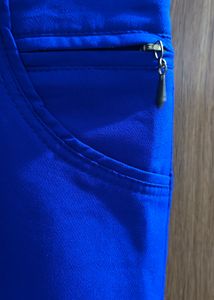 Bright Blue Straight Fit Pants