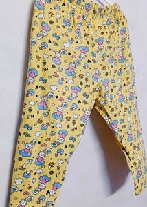 Cute Yellow Bunny Print Pants 3/4