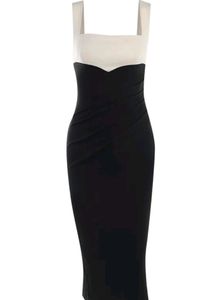 Colour Block Square Neck Maxi Dress🍒