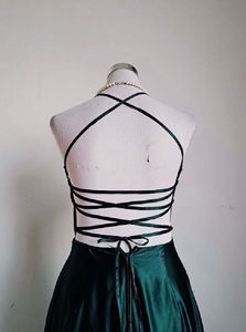 B.darlin Bottle Green Spaghetti Strap Dress.