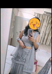 Grey Sequin Lehenga Choli