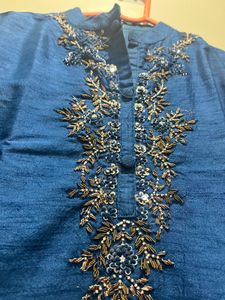 Blue Embellished Kurta