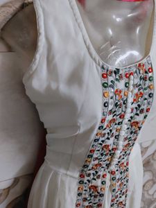 Elegant White Embroidered Dress