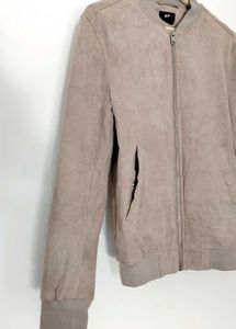 H&amp;M Suede Bomber Jacket