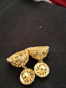Golden Jhumka Earrings
