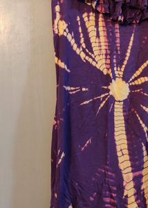 Purple Tie-Dye One Shoulder Dress