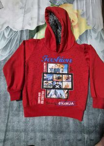 Red Graphic Printnd Hoodie With 2 jackets