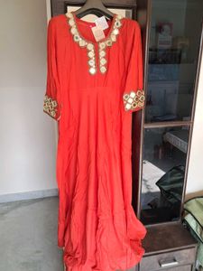 🆕️real Mirror Anarkali with  Duptta