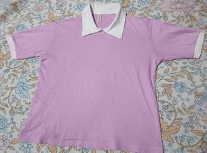 Lilac Top w/ White Collar