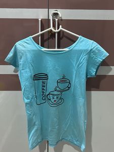 Coffee Graphic T-Shirt - Light Blue
