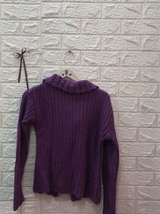 Purple Knit Cardigan