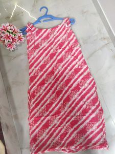 Striped Tie-up Sleeveless Kurta
