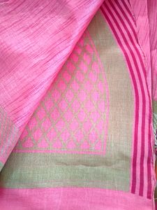 Pink Bhagalpuri Silk Saree Without Blouse Piece