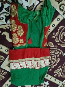 Red &amp; Gold Embroidered Indian Suit