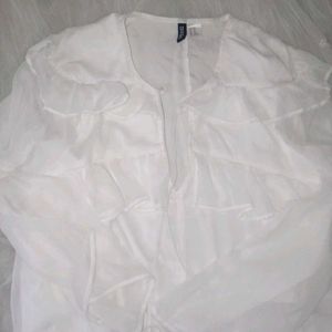 Frill -  Trimmed Chiffon Tunic Dress